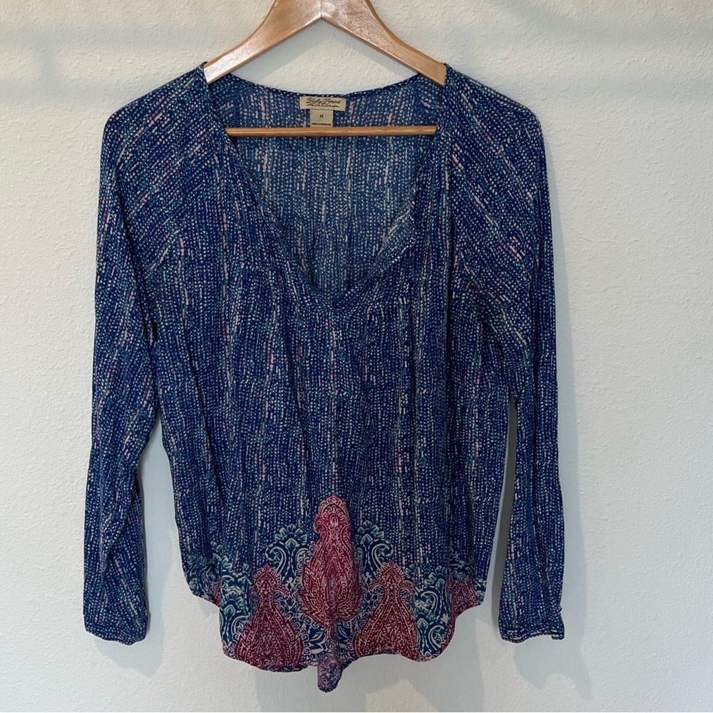 Lucky Brand Blue Print Top